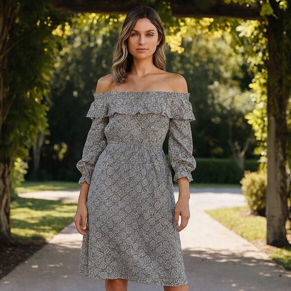 libby. edelman Dresses & Skirts - Libby Edelman Ruffled Off-The-Shoulder Dress Size medium Lined